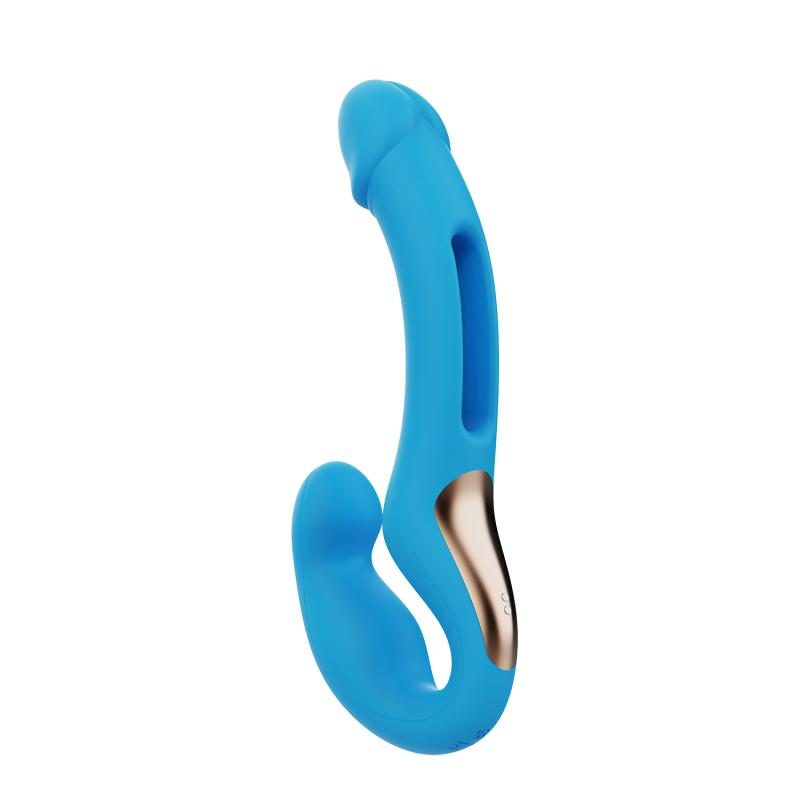 EasyToys - HoneyPlayBox – Harmony Duo App-bestuurde Strapless Strap-on – Blauw black friday deals