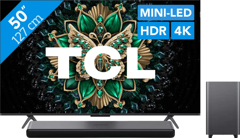 Coolblue - TCL 50″ QD Mini-led C61K (2025) + TCL S55H 2.1 Soundbar black friday deals