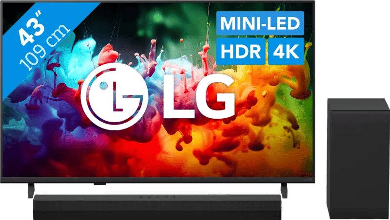 Coolblue - LG Mini-led 43″ QNED71 (2026) + LG DS40T black friday deals