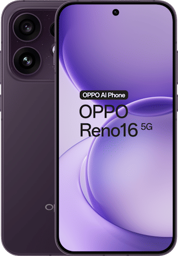 Simyo - OPPO Reno16 5G 512 GB + 40 GB voor €31,50 p/m + €144 vooraf black friday deals