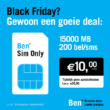 Ben - Sim Only 15000MB en 200 bel/sms voor slecht €10 p/m black friday deals