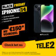Tele2 - Mobiel - iPhone 14 €150 voordeel op 20GB black friday deals